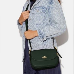 NWT Authentic COACH Macie saddle bag (Amazon green /Gold)